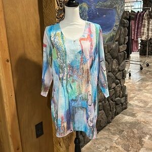 NWT Parsley & Sage Cotton Watercolor Tunic